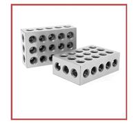 Juego de bloques patrón, 2 uds acero endurecido 0,0001 "máquina combinada de precisión 123 herramienta fresado calibre bloque 23 agujeros para carpintería(25 50 75MM)