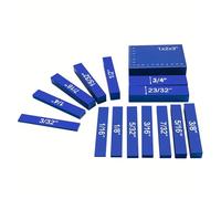 Juego de bloques patrón de 9/15 piezas, bloque patrón de aluminio con altura métrica/pulgada, barras de configuración, bloque patrón de prueba portátil, herramienta de medición(15pcs Blue Inch)
