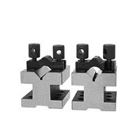 Juego de bloques patrón, Par de tierra bloque en V con juego abrazaderas combinado precisión Medidor calibre multiusos for maquinista preciso 90° para carpintería(60x60x50 2pcs)