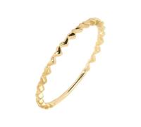 Juego de boda para mujer, anillo de boda con forma de corazón, oro amarillo de 18,1 quilates, regalo para el día de San Valentín, J 1/2, Oro amarillo de 18 quilates, Sin piedras preciosas