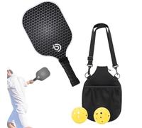 Juego de Bola de Fibra de Fibra de Carbono: Paleta Ligera de Fibra de Carbono y Combo de Pelota | Equipo Deportivo al Aire Libre con Agarre Antideslizante | Equipo de Pelota de Pickle Duradero