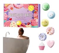 Juego de bolas de baño - 7 bolas de sal de baño para mujeres relajantes - Jabón de ducha hidratante para bañera diaria, baño, hogar, spa, esposa, mamá, damas, niños, Navidad