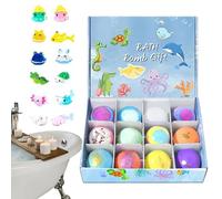 Juego de Bolas de Baño para Niños | 12 Piezas Temática Animales Marinos Piel Amigable - Set de baño para pequeños exploradores,para Jugar en casa, Viajes, Piscina, Playa o Parque acuático