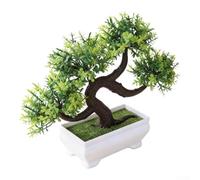 Juego de bolas de césped falsas en maceta y árboles pequeños para decoración de estantes de sala de estar, exhibición de vegetación interior, no necesita mantenimiento (verde)