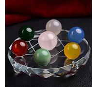 Juego de bolas de cristal natural mineral, piedra citrina de siete estrellas, regalo de colección de decoración del hogar, bola de siete estrellas, 98-100 mm
