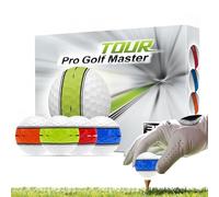 Juego de bolas de golf genéricas - 12 bolas de entrenamiento, de visión orbital de 360° para putter, accesorio deportivo portátil con ayuda al entrenamiento para golfistas