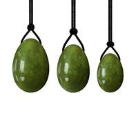 Juego de bolas de jade de huevo Yoni de arenisca dorada perforada Piedra natural Masaje de Kegel Huevo de jade Apretar el músculo Bola de cristal Ejercitador tipo 1