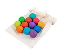 Juego de bolas de madera arcoíris - Colección de bolas multicolores brillantes con doce piezas, práctico juego educativo, ayuda temprana para entrenamiento de coordinación temprana para niños pequeños