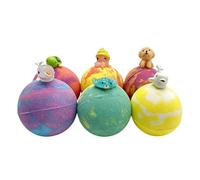 Juego de bolas de sal de baño: 6 piezas con tema animal, juguetes de baño de burbujas, accesorios para jugar en la bañera, actividad acuática divertida | Bolas de bañ Tema animal Diseño colorid
