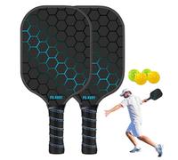 Juego de bolas Pickle - Juego de remo para pickle Ball, juego de bolas con bola interior y exterior | Raqueta Pickle Ball | Remo de fibra de vidrio | 4 bolas de pickle, raqueta para niños, adultos