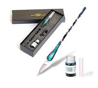 Juego de bolígrafo de cristal y accesorios para escritura y caligrafía, artículos de papelería, arte y artículos de decoración, color Fantasía azul negro