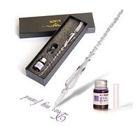 Juego de bolígrafo de cristal y accesorios para escritura y caligrafía, artículos de papelería, arte y artículos de decoración, color rosa