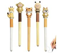 Juego de bolígrafo de gel - 5 bolígrafos de gel borrables con diseño lindo, 0,7 mm, juego de bolígrafos borrables con animales divertidos | para Niños Estudiantes Escuela Educación en el Hogar Aula