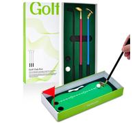 Juego de bolígrafo de golf de escritorio | Escritura Juegos Divertidos para Escritorio | Juego Bolígrafo Putter Juguetes Golf Juegos de ,para Golfistas Papá Novio Marido Amantes del Deporte Oficina