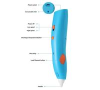 Juego de Bolígrafos 3D para Niños, Fácil Usar, Actividades Aprendizaje Arte Desde Casa, Bolígrafo Impresión A Baja Temperatura. Azul