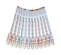 Juego de bolígrafos acrílicos en gel, 3D Acrylic Paint Markers, 5,2 x 5,98 x 0,63 pulgadas Canvas Doodle Scrapbook Art, Water Based Quick Dry Vibrant Coloring Pens for Creative DIY Projects Home