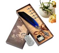 Juego de bolígrafos de caligrafía con plumas: ventaja de tinta de secado rápido, secado rápido con puntas de repuesto para llavero | Elegante kit de papelería con tinta de pluma para escribir en un di