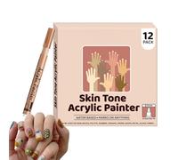 Juego de bolígrafos de dibujo acrílico de 12 colores, herramientas de manicura de doble punta para niños, mujeres, principiantes, fiestas, festivales, viajes, salón, sesión de fotos de novia, papel de