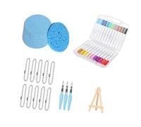 Juego de bolígrafos de dibujo de burbujas, suministros de arte, lienzo, textura de esponja, papel de espuma 3D y bolígrafos, hebras decorativas, acuarelas, herramientas creativas de arte para enseñar