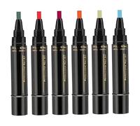 Juego de bolígrafos de esmalte de uñas 3 en 1, 6 piezas, bolígrafos de esmalte de uñas de secado rápido, remojo en un solo paso, arte de bricolaje para mujeres y niñas, 6 colores, 8 ml (F)