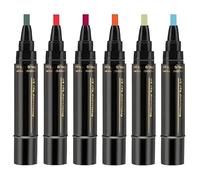 Juego de bolígrafos de esmalte de uñas 3 en 1, 6 piezas, bolígrafos de esmalte de uñas de secado rápido, arte de bricolaje en un solo paso para mujeres y niñas/6 colores 8 ml (F)