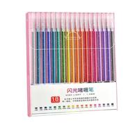 Juego de bolígrafos de gel con purpurina, 8/12/18/24 colores, tinta brillante a base de agua, sin fugas, material ABS, perfecto para estudiantes, diario, bocetos, pintura, escritura a mano