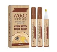 Juego de bolígrafos de leña con 3 bolígrafos - Kit de herramientas de pintura de madera para manualidades de madera, proyectos de arte y diseños hechos a mano - Herramienta de combustión de madera