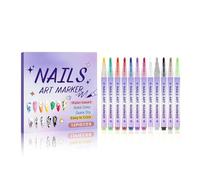 Juego de bolígrafos - Marcadores de gel impermeables para dibujar uñas | Punta fina con herramientas de arte de uñas, herramientas de diseño colorido, para adolescentes, niños y adultos, perfectos