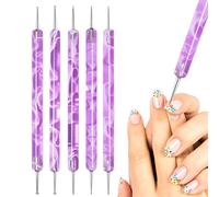 Juego De Bolígrafos Para Puntos De Uñas | Punta Doble de Acero Inoxidable | Set De Estilizadores Para Decoración De Uñas | para Regalos Uso Diario y en Salon en Casa