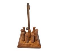 Juego de bolos de madera maciza hechos a mano | juego de bolos de madera | juego de bolos de pub | bolos de mesa | Diablo entre los sastres | Bolos de interior | Juego de pub tradicional vintage |