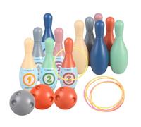 Juego de bolos para niños: colorido juego de bolos, 12 , 3 bolas, 6 aros | Juguete deportivo interactivo para interiores, actividad educativa divertida para niños, desarrollo de coordinación, hab