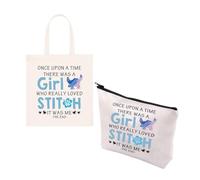 Juego de bolsa y neceser de Stitch - Bolso bandolera Stitch para niñas, cosas de puntada de ensueño, regalo perfecto para los fans, azul, lindo