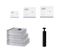 Juego de bolsas de almacenamiento al vacío con bomba de mano para ropa de viaje, protección contra el polvo y maximización del espacio del equipaje (9 piezas+bomba manual)