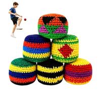 Juego de bolsas de fútbol de punto 1/6/12 unidades, bolas de crochet coloridas, bolsas de juggling tejidas a mano suaves para niños y adultos, juegos de fiesta en interiores al aire libre