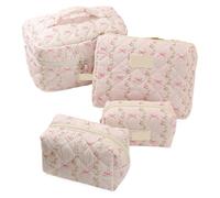 Juego de Bolsas de Maquillaje Acolchadas 1 unid/Set de Bolsa Maquillaje Rosa Floral for niñas, Conjunto, Organizador cosméticos, artículos Esenciales for el Viaje Diario