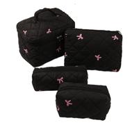 Juego de Bolsas de Maquillaje Acolchadas 1 unid/Set de Bolsas Maquillaje Bordadas y Acolchadas con Lazo for Mujer, Bolsa cosméticos Gran Capacidad Color Bonito