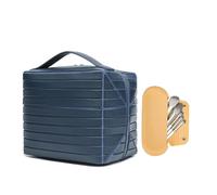 Juego de bolsas de maquillaje de viaje abiertas de 180°, impermeables, abiertas, bolsas de aseo planas para mujer, rompecabezas plegable de gran capacidad, organizador de cosméticos con compartimento