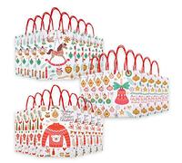 Juego de bolsas de regalo con asa, reutilizables, 16 x 11,5 x 6 cm, 24 unidades, Holly Jolly Christmas