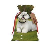 Juego de bolsas de regalo festivas - Embalaje reutilizable para Navidad, cumpleaños y fiestas - Bolsas de regalo decorativas lindo perro Bichon Frise