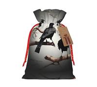Juego de bolsas de regalo festivas, embalaje reutilizable para Navidad, cumpleaños y fiestas, bolsas de regalo decorativas, pájaros de cuervo negro en una rama