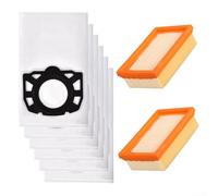Juego de bolsas de repuesto para aspiradora Kärcher WD4 WD5 WD6 MV4 MV5, filtros de tela no tejida con succión mejorada, compatibles con números de pieza 2.863-006.0 y KFI 487