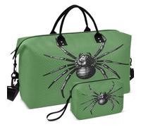 Juego de bolsas de viaje acolchadas con ondas ultrasónicas acolchadas con bolsa pequeña de gran capacidad para viajes, mini patrón de telaraña negra