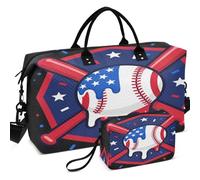 Juego de bolsas de viaje acolchadas con ondas ultrasónicas acolchadas con bolsa pequeña, fácil almacenamiento para todas las estaciones, Ice Cream Baseball Drip Respect The Drip Youth, one size, Retro