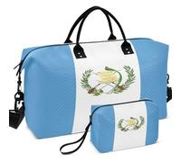 Juego de bolsas de viaje acolchadas ultrasónicas con múltiples bolsillos, fácil almacenamiento para deportes y gimnasio, Bandera nacional de Guatemala, one size, Retro