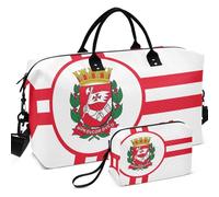 Juego de bolsas de viaje para gimnasio, bolsa divisora de malla impresa de gran capacidad para organizador de artículos de tocador, Bandera de la ciudad de Sao Paulo Brasil, one size, Retro