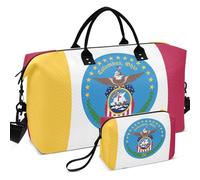 Juego de bolsas de viaje para gimnasio, bolsa divisora de malla impresa de gran capacidad para organizador de artículos de tocador, Columbus Ohio - Bandera de la ciudad, one size, Retro