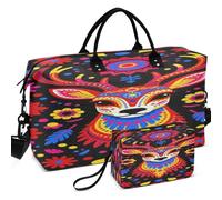 Juego de bolsas de viaje para gimnasio con estampado completo con bolsa pequeña de gran capacidad para deportes y gimnasio, Día de los Muertos Mexicano Perro sin pelo, one size, Retro