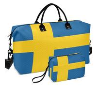 Juego de bolsas de viaje para gimnasio, con forma de onda, acolchadas, convertibles, ligeras para viajes, Bandera nacional de Suecia, one size, Retro