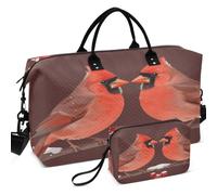 Juego de bolsas de viaje para gimnasio, con múltiples bolsillos, gran capacidad, para deportes y gimnasio, color rojo, Navidad, pareja, nieve, lindo