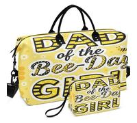 Juego de bolsas de viaje para gimnasio y gimnasio con ondas ultrasónicas, acolchadas, fácil almacenamiento para viajes, Dad And Mom Of The Bee Day Girl Birthday Honey, one size, Retro